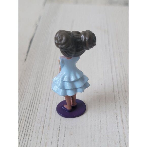 Disney pigtail bun girl mini blue dress toy figure - Picture 3 of 6